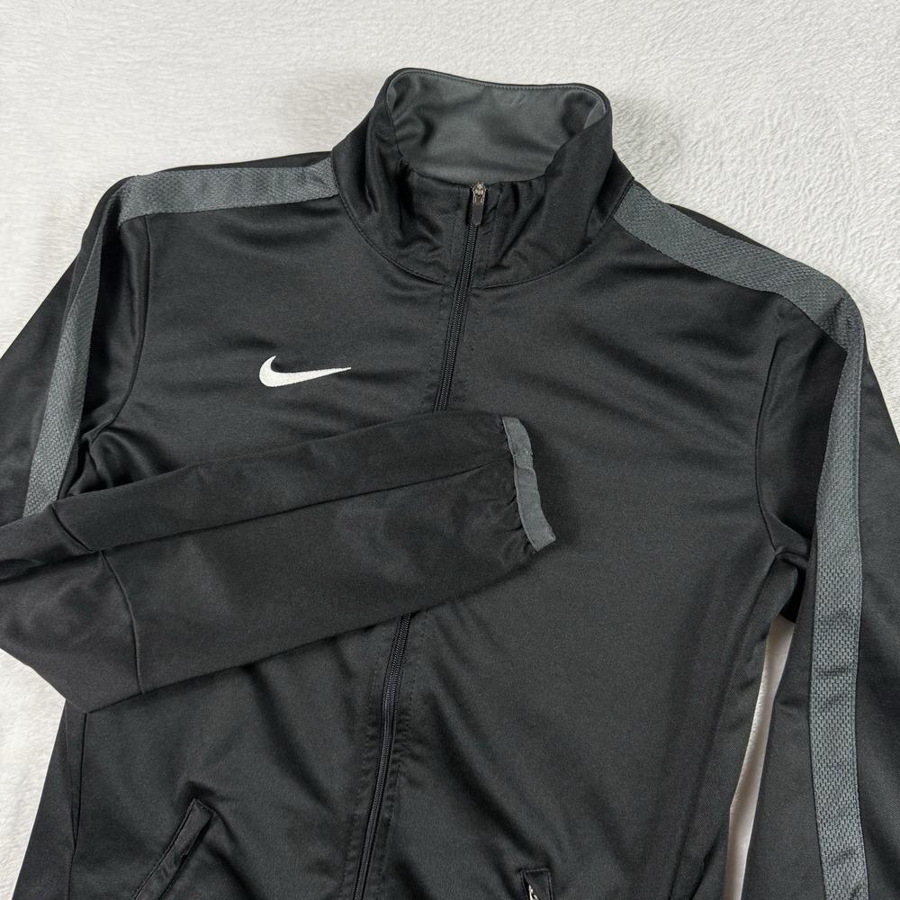 Nike Track‎ Jacket Womens XS Full Zip Black Windbreaker Pockets Athletic